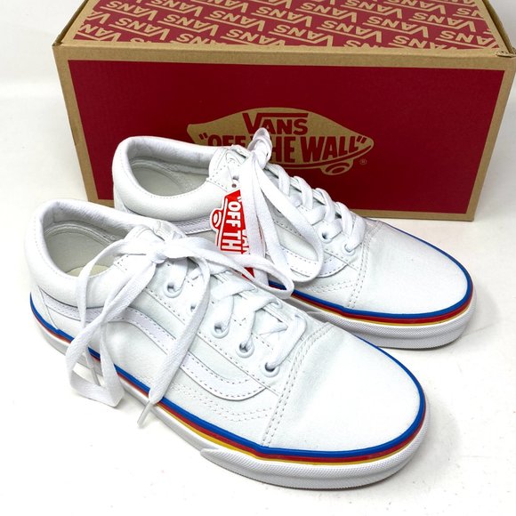 VANS Old Skool Rainbow Foxing White Canvas Women’s Size 7 Sneakers VN0A38G1MWF - Picture 8 of 9